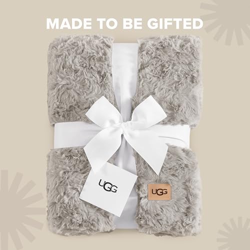 UGG Adalee Faux Fur Throw Blanket - Seal Grey, 50x70 Inches