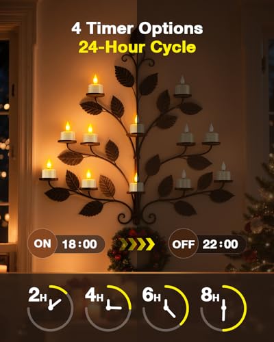 Rechargeable LED Tea Lights with Remote Control - 12 Votive Candles USB-C