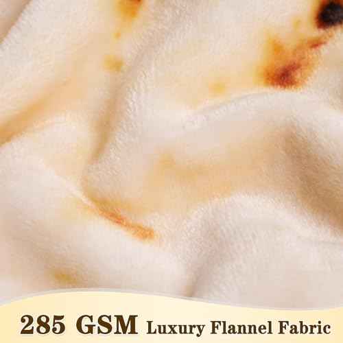 Mermaker Burrito Tortilla Taco Blanket 71 inches for Adult Kids, Realistic Tortilla Throw Blanket Funny Gifts for Women Men Teen Boy Girl, Soft Flannel Food Blanket for Christmas Birthday Gifts-Yellow