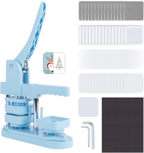 Happizza Magnet Button Maker Machine 50mm/1.97 in, Square Photo