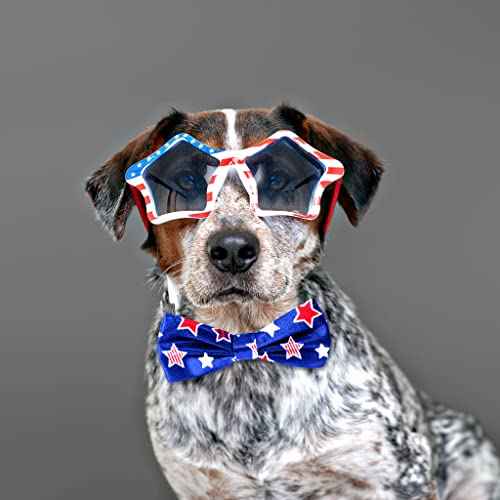 Threetols Patriotic Wired Edge Ribbons 2.5" 10 Yards, Veterans Day White Red Blue Wired Ribbons Patriotic Star Fabric Craft Ribbon American Patriotic Ribbon for Holiday Party DIY Christmas Decor