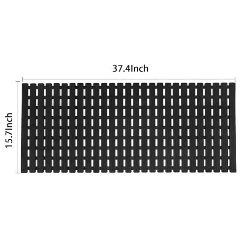 Non Slip Shower Mat 37.4 x 15.7 Inches Black Bath Mat for Tub Safety