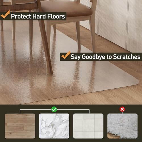 ZPAI Frosted Clear Plastic Floor Mat 5'x7' No Slip Dining Table Protector
