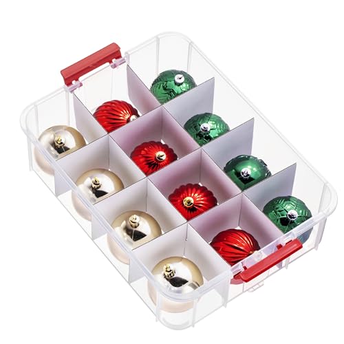 Tribello 2-Layer Christmas Ornament Storage Box Plastic - 24