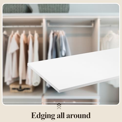 Menkxi 4 Pcs Floating Wall Shelves 30x14 Inch White Wood Shelves Set