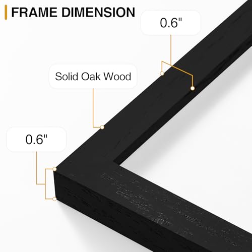 DecorUhome Black Solid Oak 9x12 Picture Frame (9x12)
