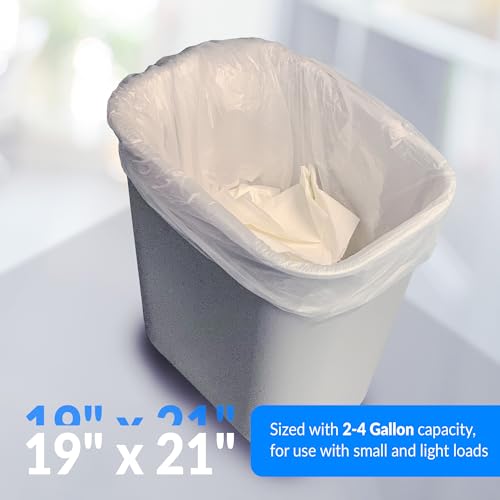Reli. 2-4 Gallon Trash Bags Bulk 2000 Count - Clear Bathroom & Home Use