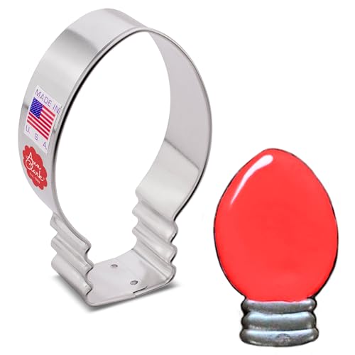 Ann Clark Christmas Light Bulb Cookie Cutter 3-1/4” Made in USA