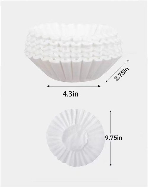 Commercial Coffee Filters - 12 Cup Extra Large Unbleached Filters (300ct) | 9.75" Diameter for Bunn Machines