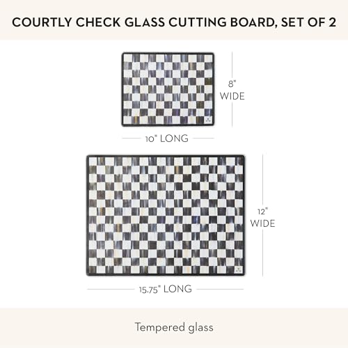Cutting Boards Set - Black and White Courtly Check Tempered Glass with Variation of THIS listing