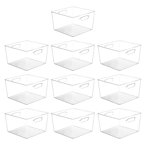 Vtopmart 10 Pack Extra Large 11x11 Clear Storage Bins - Cube Organizer