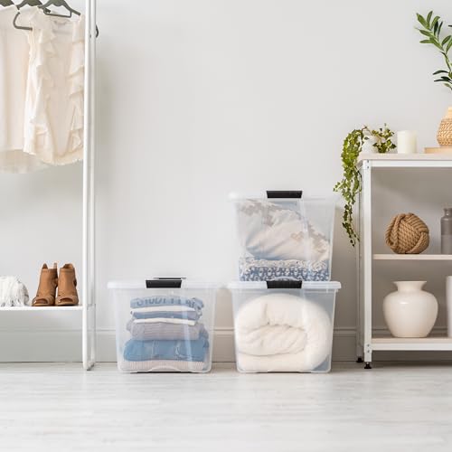 IRIS USA 2-Pack 72 Quart Clear Stackable Storage Bins with Lids - Made in USA