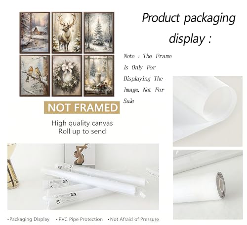 6Pcs Winter Snow Scene Canvas Wall Art Set 12x16in Unframed – Brand Bexzeak