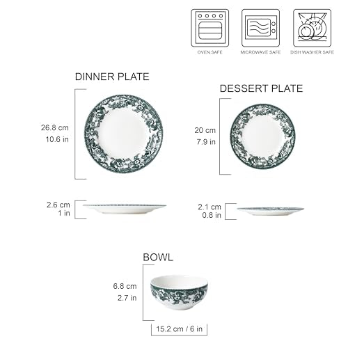 Joseph Sedgh Collection Montana Chip-Resistant Porcelain Dinnerware Set 12-Piece