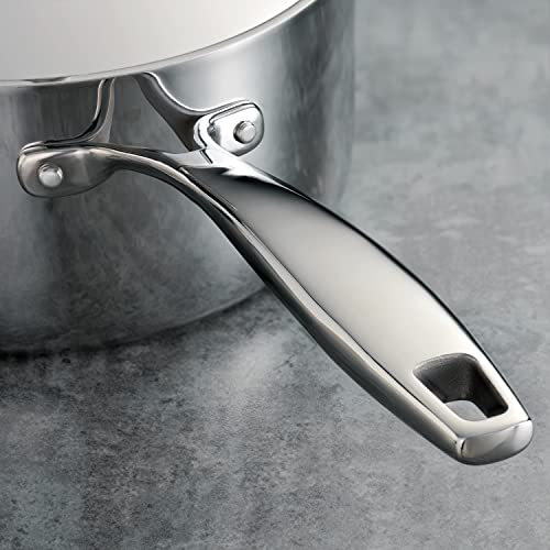 Sauce Pan 1.5 Quart - Tri-Ply Clad Stainless Steel with Lid & Handles
