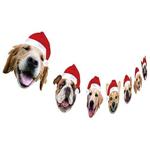 Dog Christmas Garland, Dog Face Christmas Hanging Decorations, Xmas Gift for Dog Lover