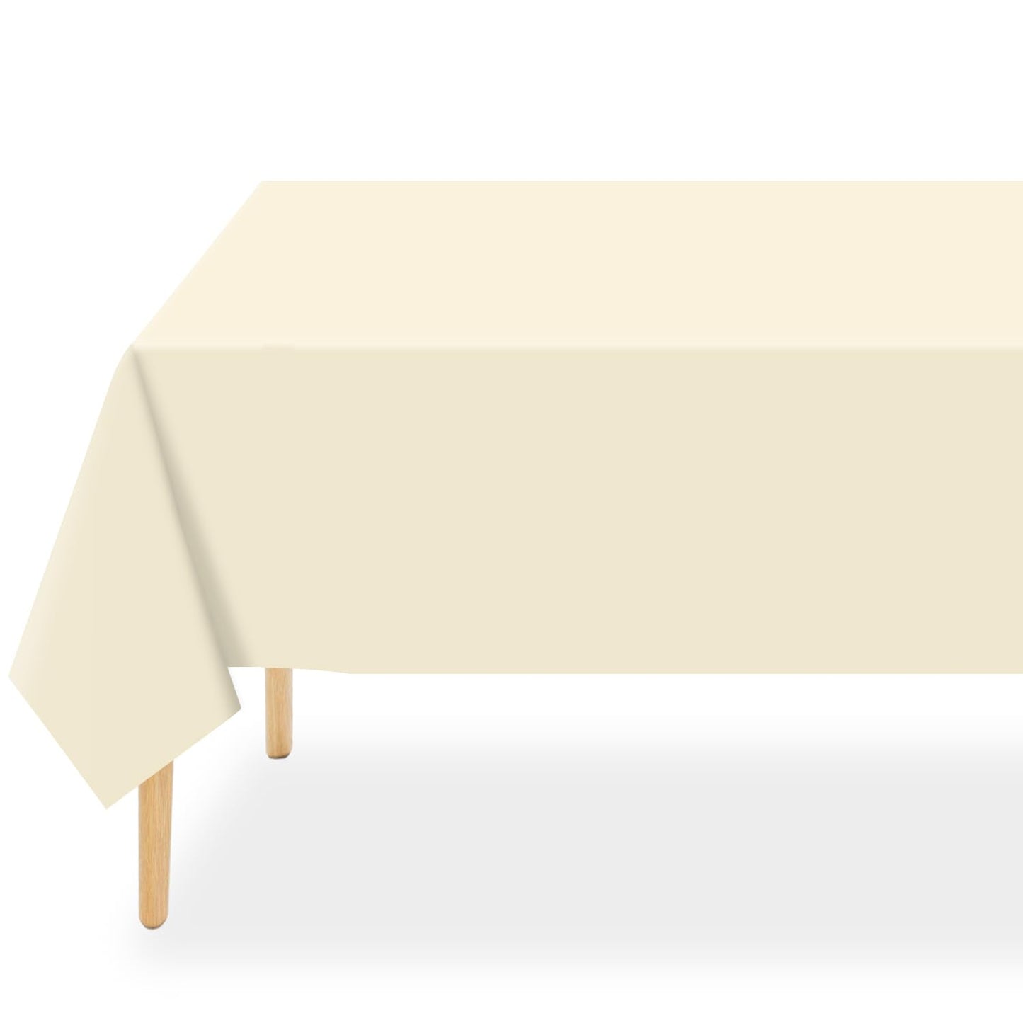 QIKSION Ivory Plastic Table Cloth Disposable 6 Pack, 54 x 108 Inch Beige Tablecloths for Party, Baby Shower, Harvest, Fall, Thanksgiving Decorations, Cream Rectangle Table Cover