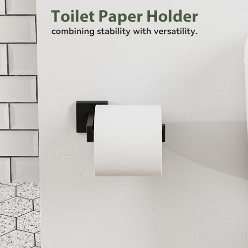 Matte Black Bathroom Accessory Set - 26 Inch 10 Pieces for Towel & Storage