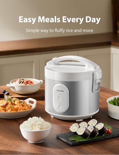 TOSHIBA Rice Cooker & Steamer Simple 5.5 Cup(Uncooked) with Steaming