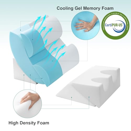 Hansleep White 6-Piece Wedge Pillow Set for After Surgery & Reading, 23.6x27 inches