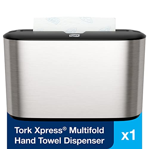 Tork Xpress Stainless Steel Paper Towel Dispenser - Compact, Non-Slip, 302030