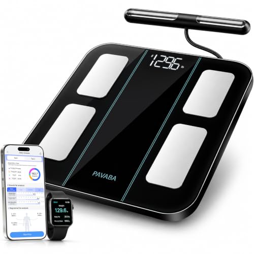 8-Electrode Smart Body Fat Scale with Handle - Full Body Composition Analysis