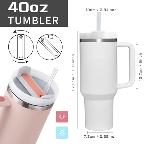 AMZUShome Dolphin 40oz Tumbler with Handle - Dolphin Lover Gift for Women & Men