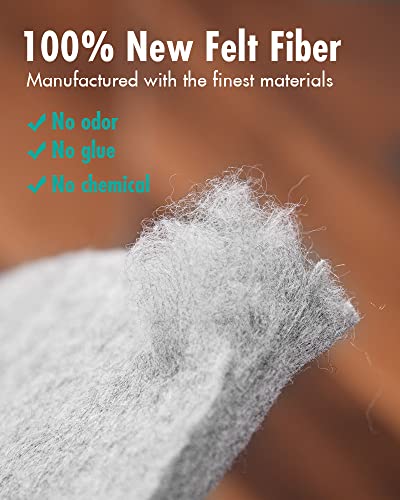 RESARE Grey 9x12 Non-Slip Felt Rug Pad for Hardwood Floors, 1/4 Inch Thickness