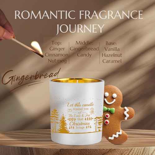 Christmas Decoration, Christmas Gifts for Women Best Friend Mom Sister Coworker, Christmas Gingerbread Candle, 6oz Holiday Soy Candles for Home Decor (Tree)