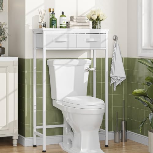 Over Toilet Storage Cabinet with 2 Fabric Drawers - Space Saver Organizer