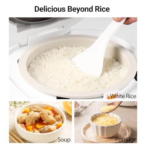 Ceramic Rice Cooker 2L with 4 Cups Uncooked Capacity, Non-Stick Inner Pot