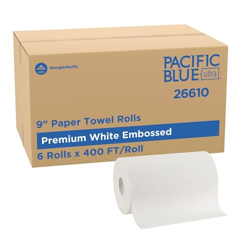 Georgia-Pacific Pacific Blue Ultra 9" Paper Towel Refill - 400ft, White, 6 Rolls