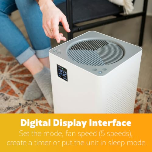 Kenmore White Air Purifier for 1200 Sq.Ft. H13 HEPA Filter Bedroom Living Room