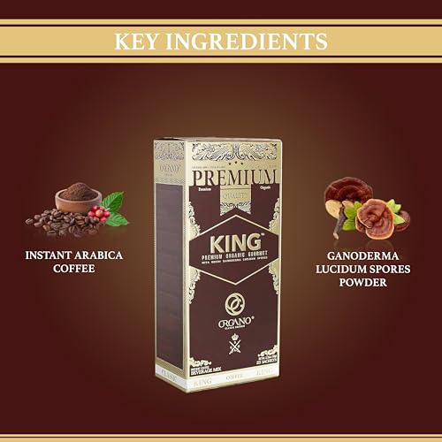 ORGANO King of Coffee, 100% Certified Ganoderma Lucidum (25 Sachets)