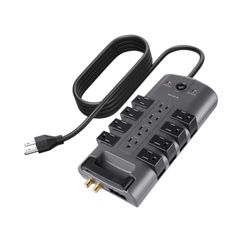 Belkin Surge Protector Power Strip w/ 8 Rotating & 4 Standard Outlets