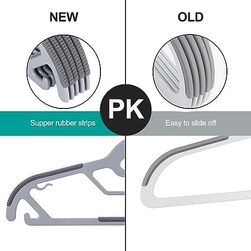 Gray S-Shaped Plastic Hangers Pack of 50 Non-Slip Closet Organizers