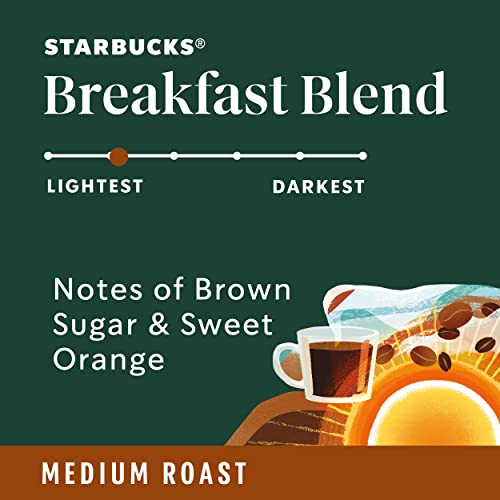 Starbucks Ground Coffee Breakfast Blend Medium Roast - 6 Pack, 18 oz Bags