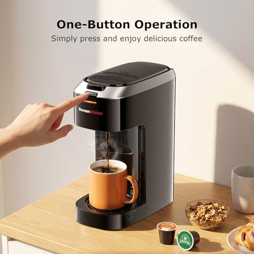 Single Serve Coffee Maker with K Cup Pod Compatibility, 6-14oz Brew Size