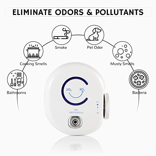 Airthereal B50 Mini Ozone Generator 2-Pack for Odor Elimination, Plug-In, 320 Sq Ft