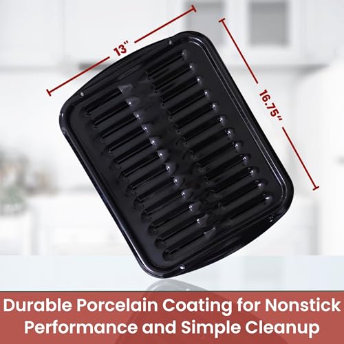 CULINARIN Black Nonstick Broiler Pan with Rack 16.75" x 13" for Oven