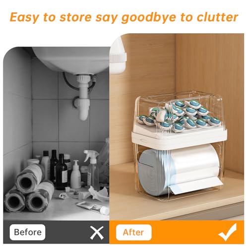 White 2-in-1 Trash Bag & Laundry Pod Dispenser Under Sink Organizer