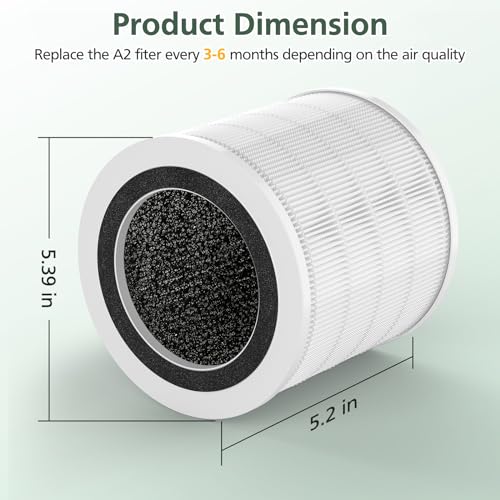 isinlive 4 Pack HEPA & Activated Carbon Filter Replacement for GoveeLife H7126 Mini Air Purifier