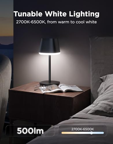 Govee RGBIC Cordless Table Lamp - Rechargeable Smart Desk Light with App Control