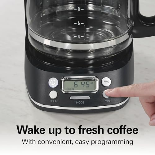 Hamilton Beach 12 Cup Programmable Drip Coffee Maker with 3 Brew Strengths - Hot & Iced Coffee