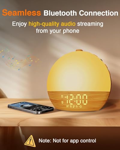 Wood Grain Sunrise Alarm Clock with Sound Machine - Natural Wake-Up Light