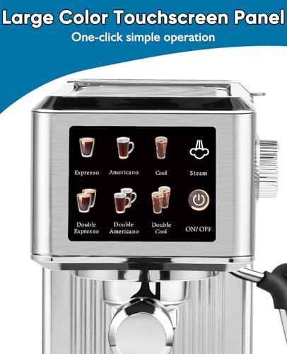 CUSIMAX Espresso Machine with 20 Bar Steam Wand & LED Touch Display