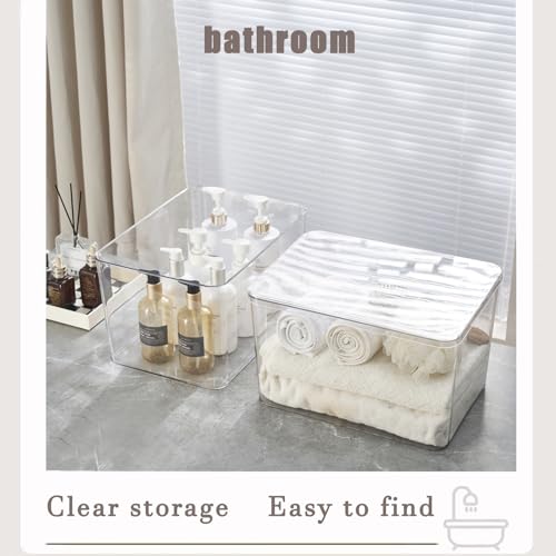 GUMEIGODA 4XL Clear Plastic Storage Bins with Lids, Multi-Use Organizer for Kitchen, Bedroom, Bathroom, Nursery