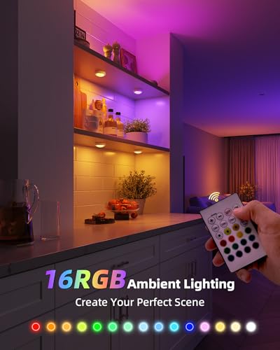 EZVALO 6-Pack Under Cabinet Lighting with Charging Station,