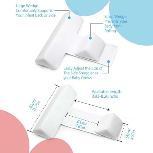 White Side Sleeper Wedge Cushion - Adjustable, Soft, Breathable & Removable Cover
