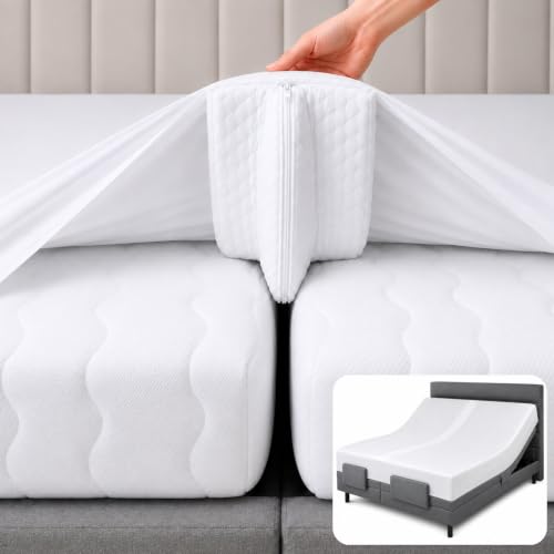 EPHEDORA 79x79 Inch 3-in-1 Split King Gap Filler for Adjustable Bed, White
